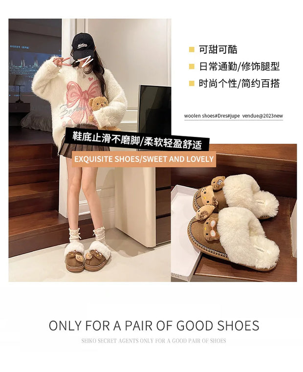 SkinSparkle ® Y2K Kawaii Miniso Hello Kitty Plüsch-Slipper ✨