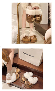 SkinSparkle ® Y2K Kawaii Miniso Hello Kitty Plüsch-Slipper ✨